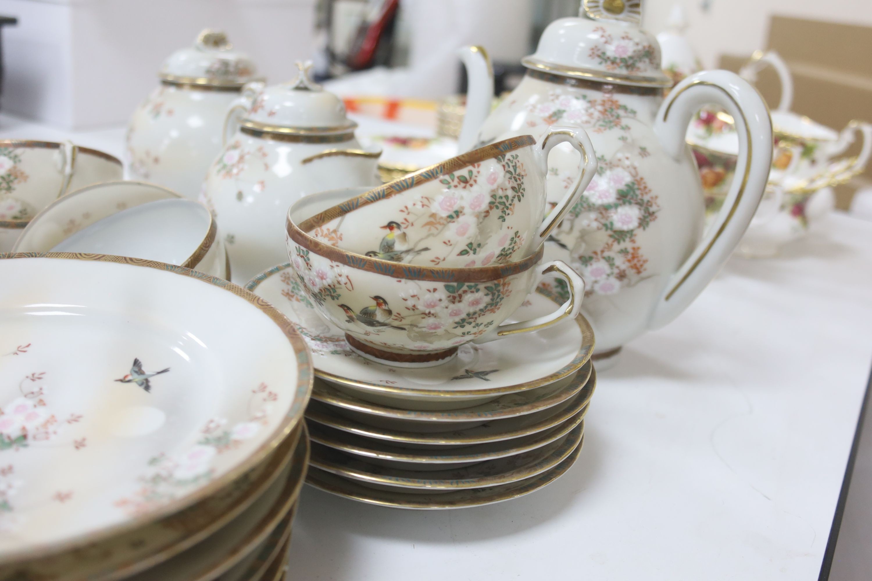 A Japanese eggshell porcelain tea service